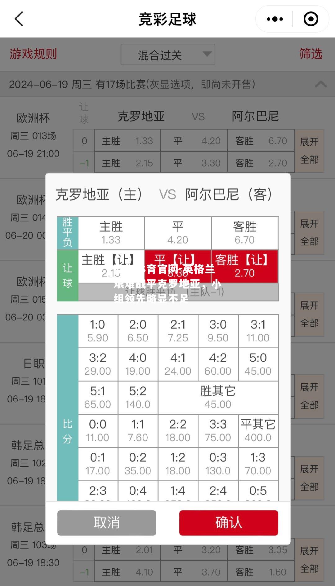 英格兰艰难战平克罗地亚，小组领先略显不足